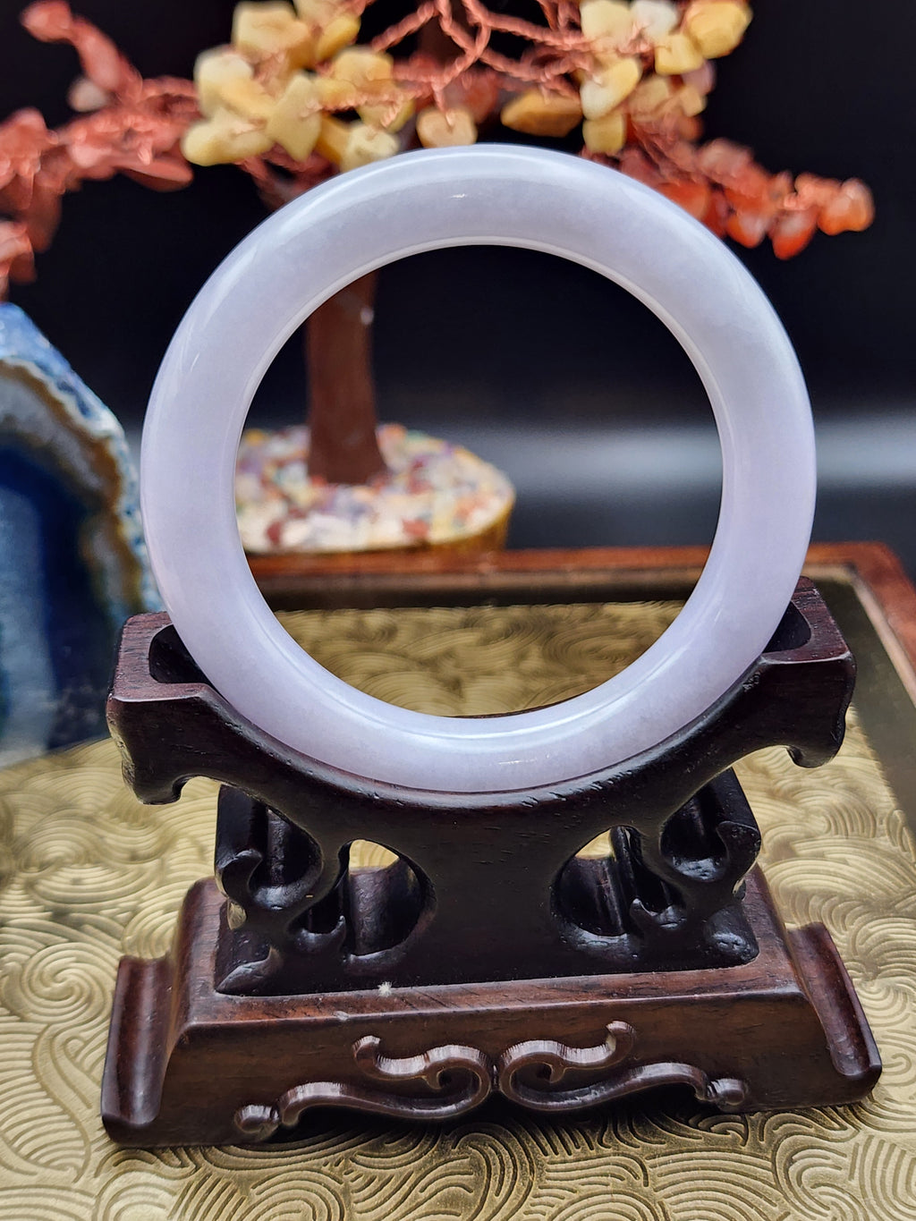 Jadeite Jade Icy Lavender Bangle - 54mm (Type A Untreated)