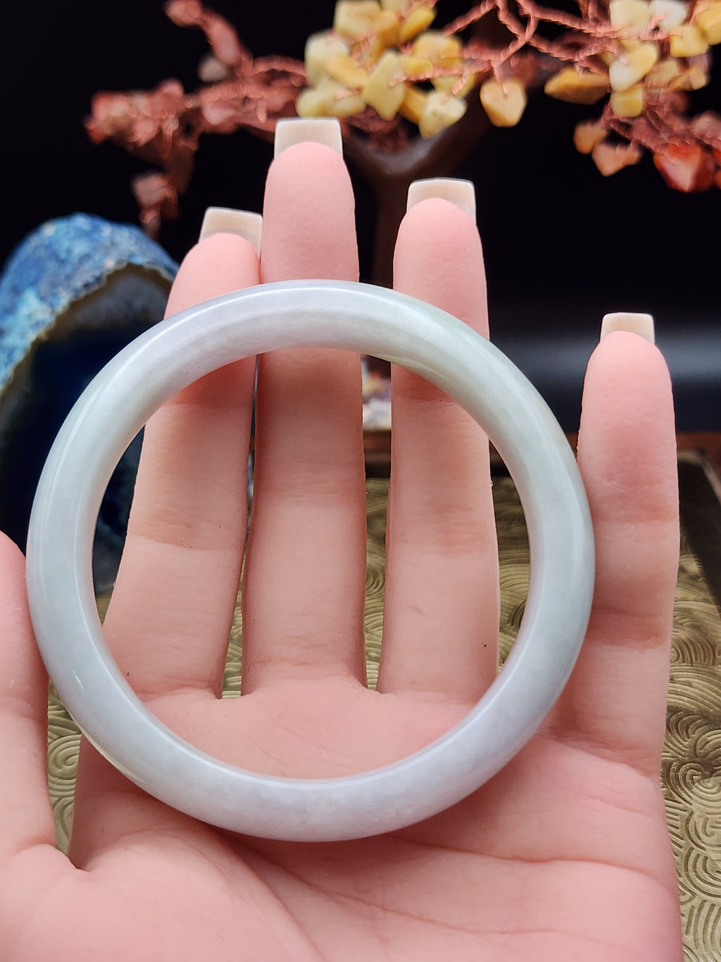 Jadeite Jade Icy Lavender Bangle - 57.5mm (Type A Untreated)