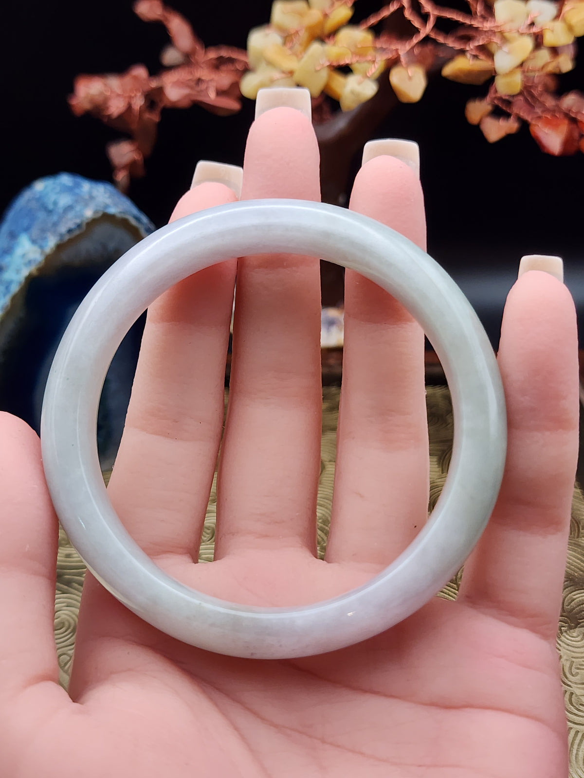 Jadeite Jade Icy Lavender Bangle - 57.5mm (Type A Untreated)