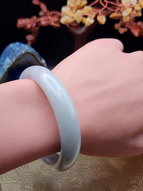 Jadeite Jade Icy Lavender Bangle - 57.5mm (Type A Untreated)