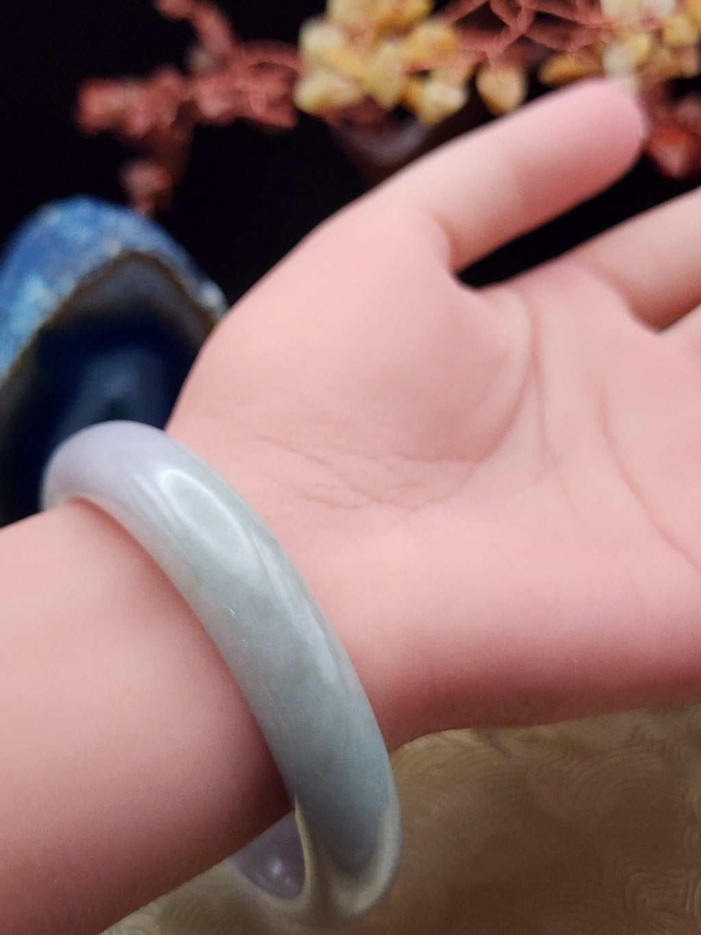 Jadeite Jade Icy Lavender Bangle - 57.5mm (Type A Untreated)