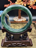 Jadeite Jade Deep Forest Green Bangle - 62mm (Type A Untreated)
