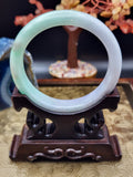 Jadeite Jade Icy White, Pale Green & Soft Lavender Bangle - 63mm (Type A Untreated)