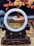 Jadeite Jade Highly Translucent Icy White Bangle - 52.7mm (Type A Untreated)