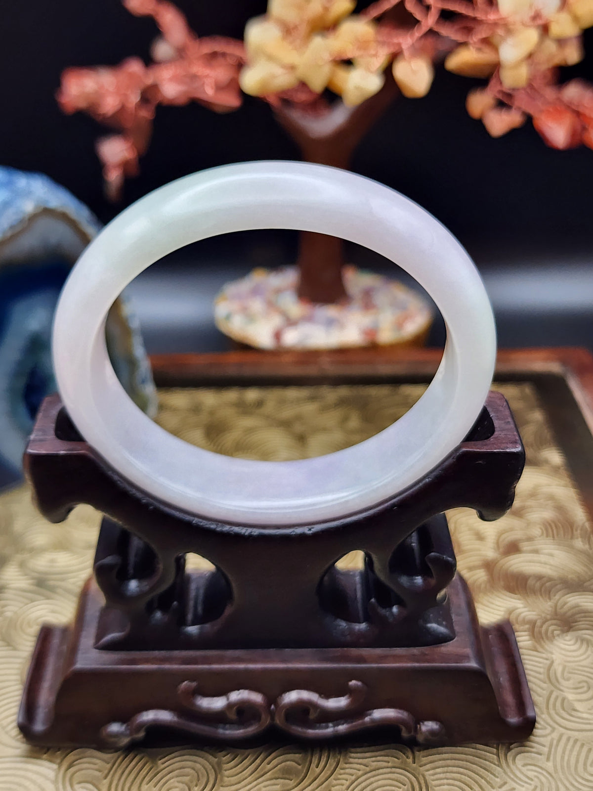 Jadeite Jade Soft Lavender Oval Bangle - 55.5 x 49.2mm (Type A Untreated)