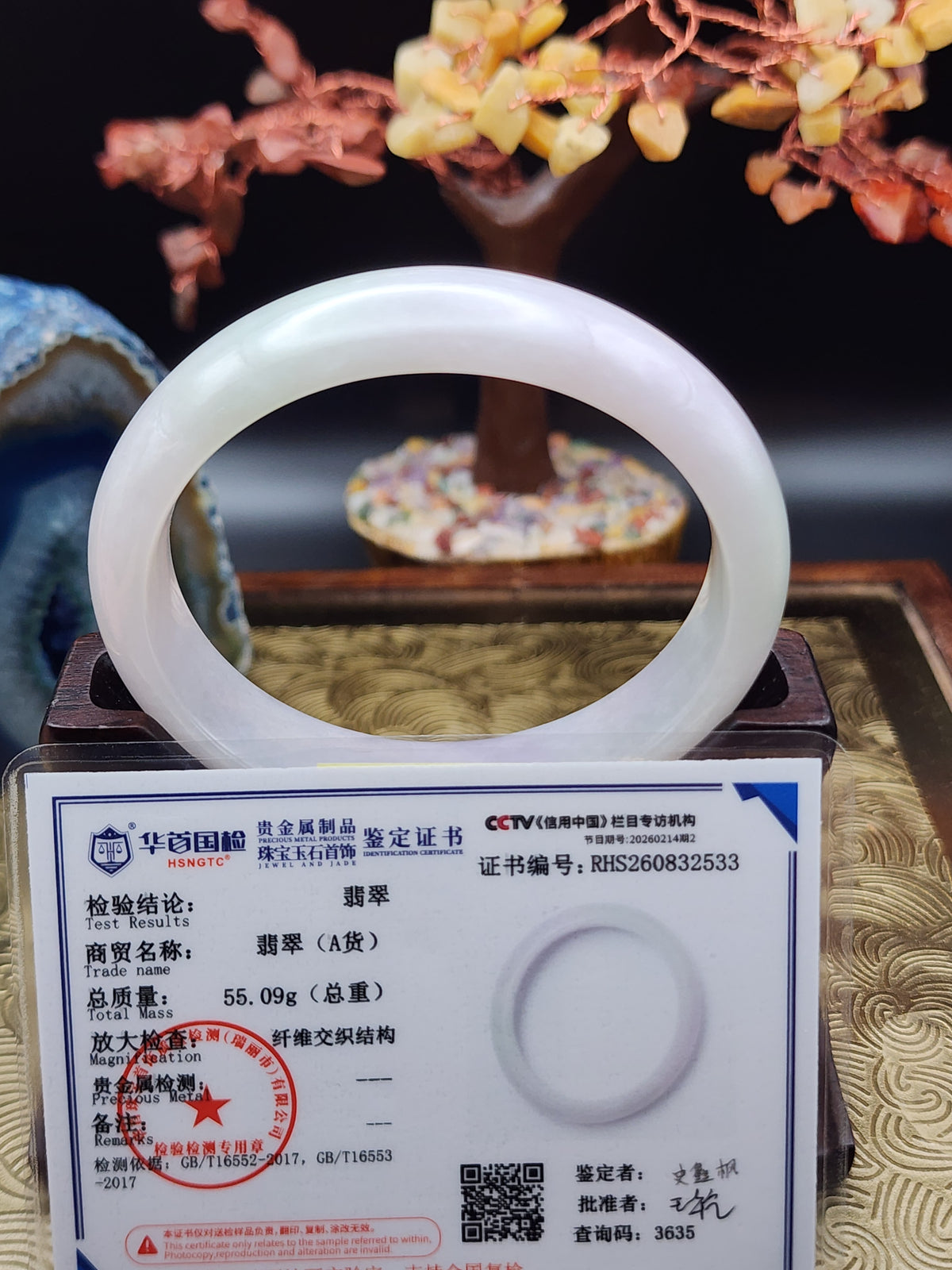 Jadeite Jade Soft Lavender Oval Bangle - 55.5 x 49.2mm (Type A Untreated)