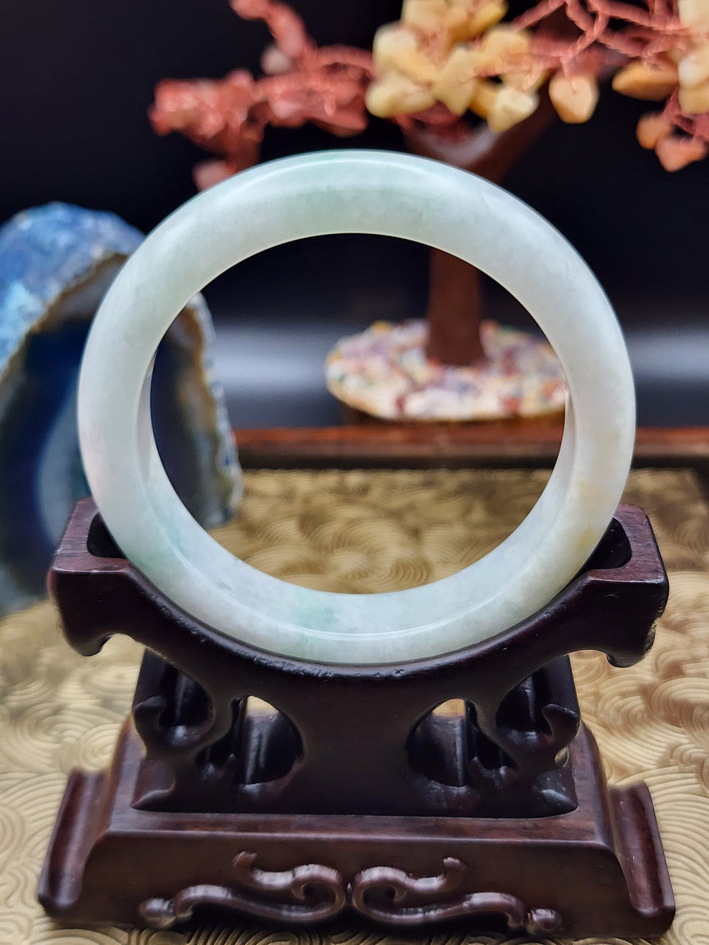 Jadeite Jade Pale Green Bangle - 55.7mm (Type A Untreated)