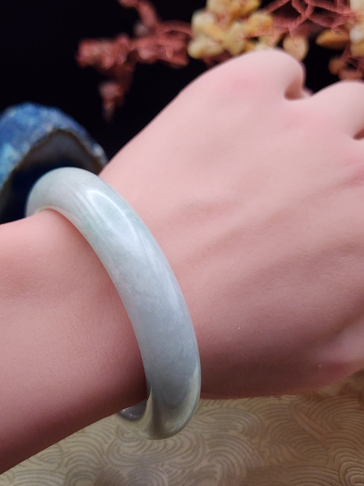 Jadeite Jade Pale Green Bangle - 55.7mm (Type A Untreated)