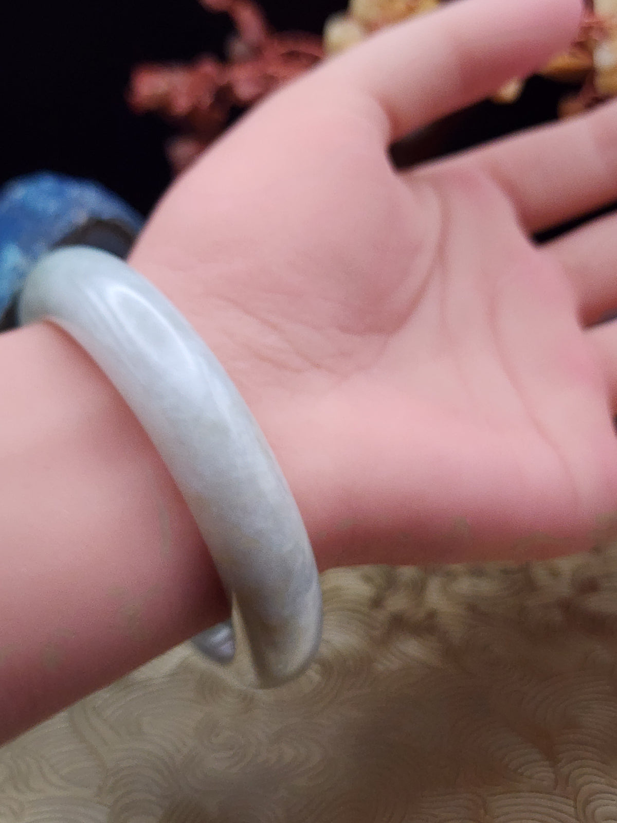 Jadeite Jade Pale Green Bangle - 55.7mm (Type A Untreated)
