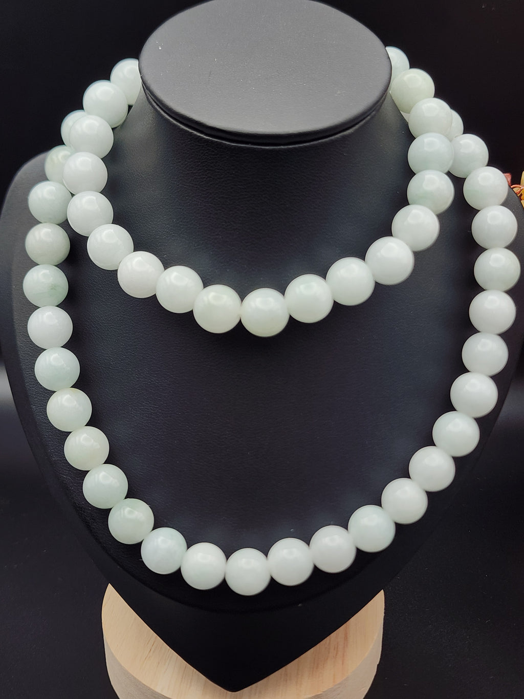 Natural Soft Lavender Jadeite Jade Round Bead Necklace - 24" - (Type A Untreated)