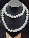 Natural Soft Lavender Jadeite Jade Round Bead Necklace - 24" - (Type A Untreated)