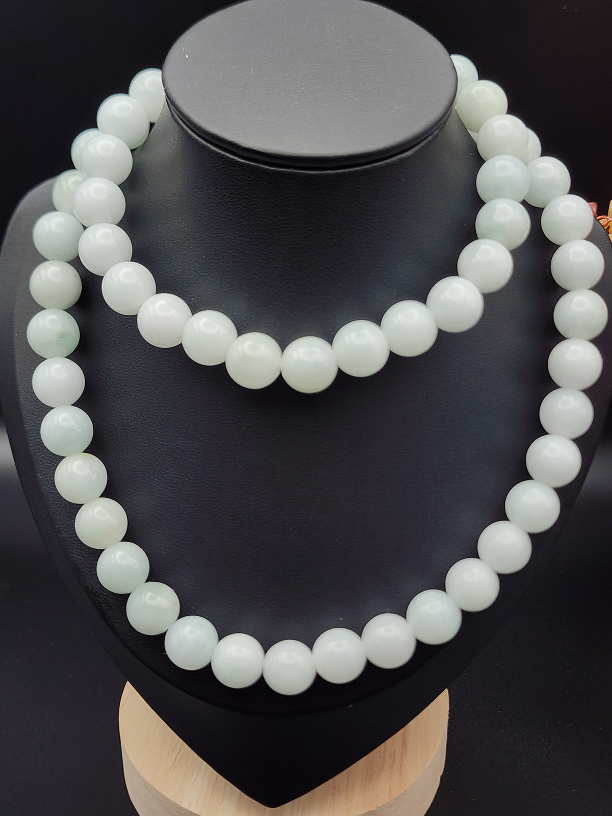 Natural Soft Lavender Jadeite Jade Round Bead Necklace - 24" - (Type A Untreated)