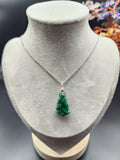 Natural Green Jadeite Jade Carved Pendant Necklace - (Type A Untreated)