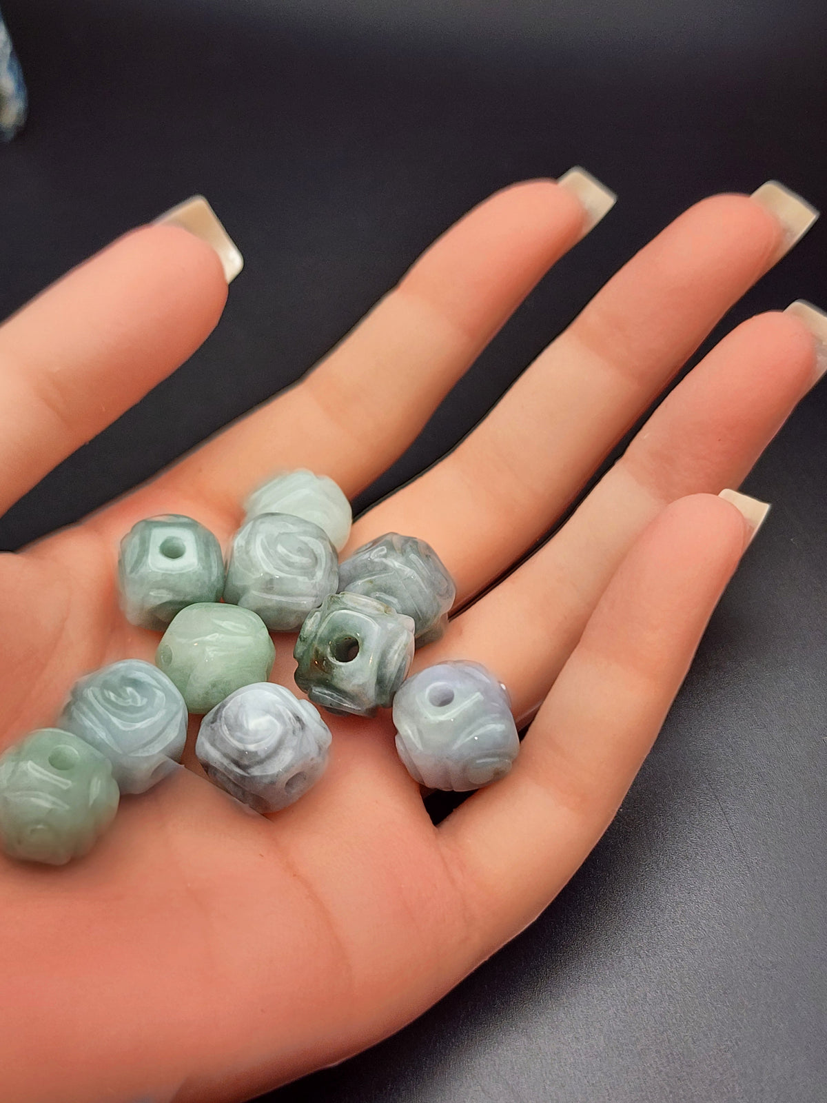 Natural Carved Jadeite Jade Lu Lu Tong Bead - (Type A Untreated)- sold individually