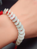 Natural Light Icy Green Jadeite Jade Disc (Ping An Kou) Bracelet - (Type A Untreated)