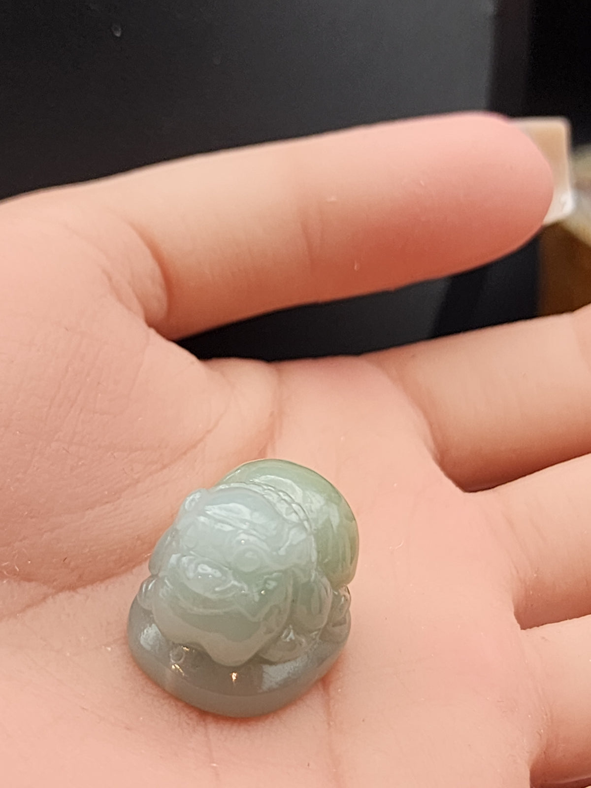 Natural Icy Light Green Jadeite Jade Carved Pixiu Charm/Pendant - (Type A Untreated)