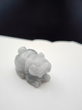 Natural Icy Ice-White Jadeite Jade Carved Pixiu Charm/Pendant - (Type A Untreated)