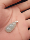 Natural Icy Light Green Jadeite Jade Carved Peapod Pendant - (Type A Untreated)