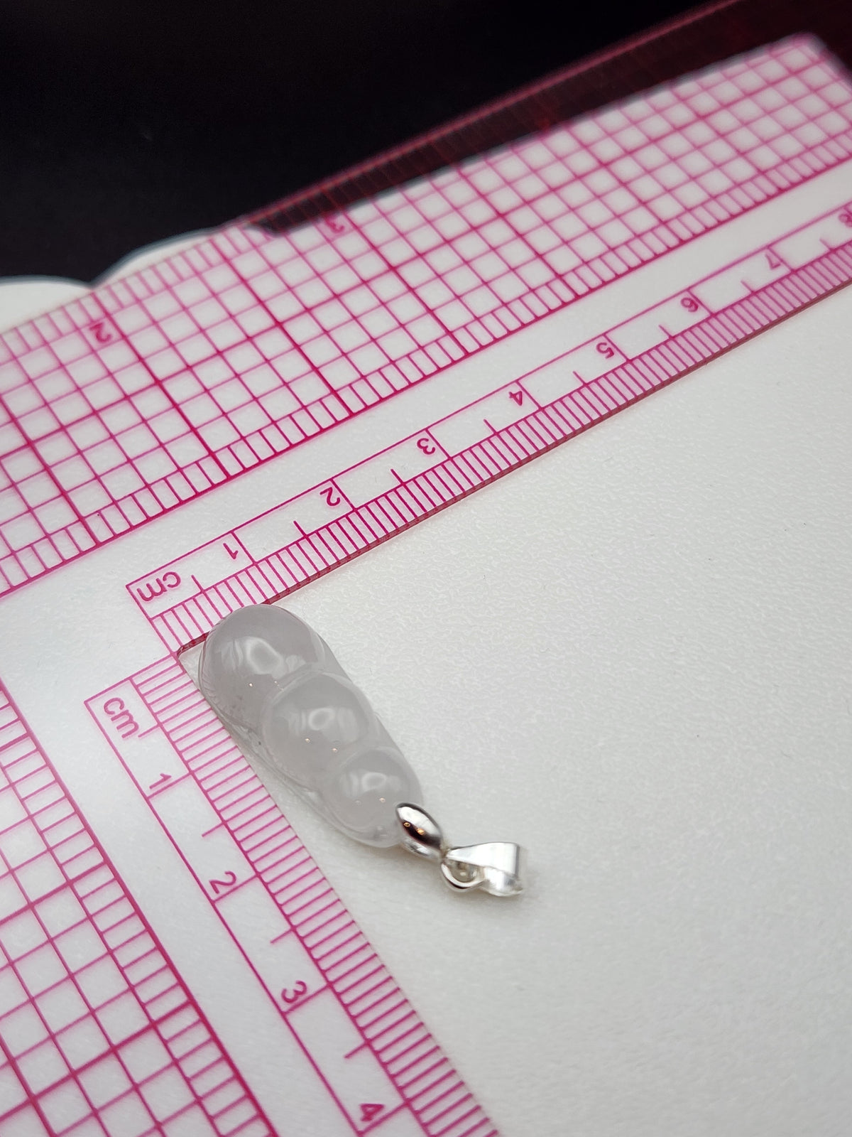 Natural Icy Lavender Jadeite Jade Carved Peapod Pendant - (Type A Untreated)