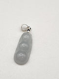 Natural Icy Grey Jadeite Jade Carved Peapod Pendant - (Type A Untreated)
