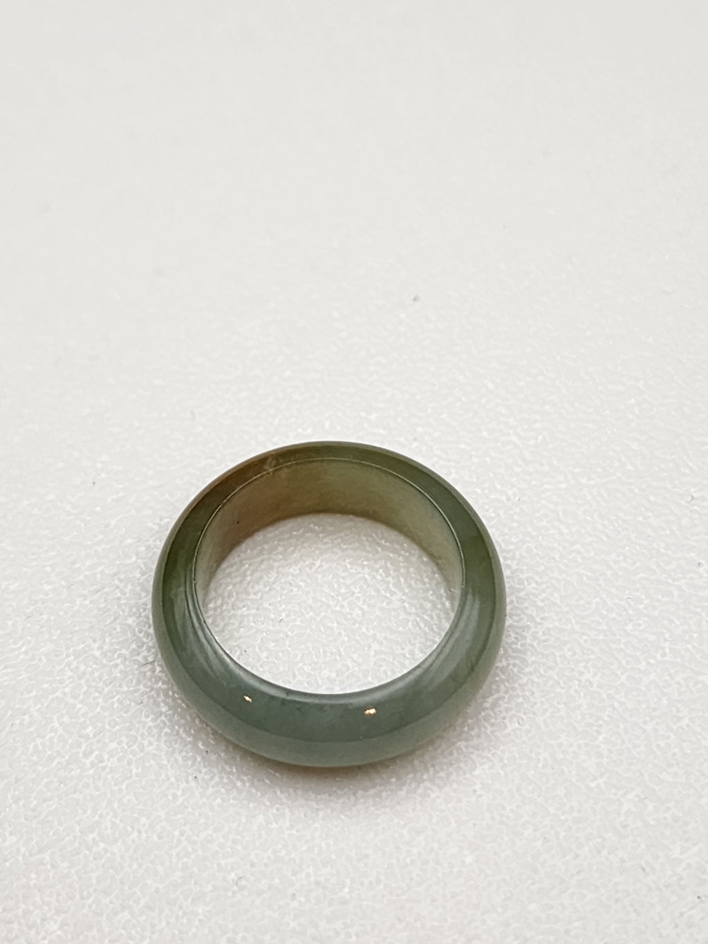 Natural Honey Yellow & Greyish-Green Jadeite Jade Carved Saddle Band Ring - Size 6 - (Type A Untreated)