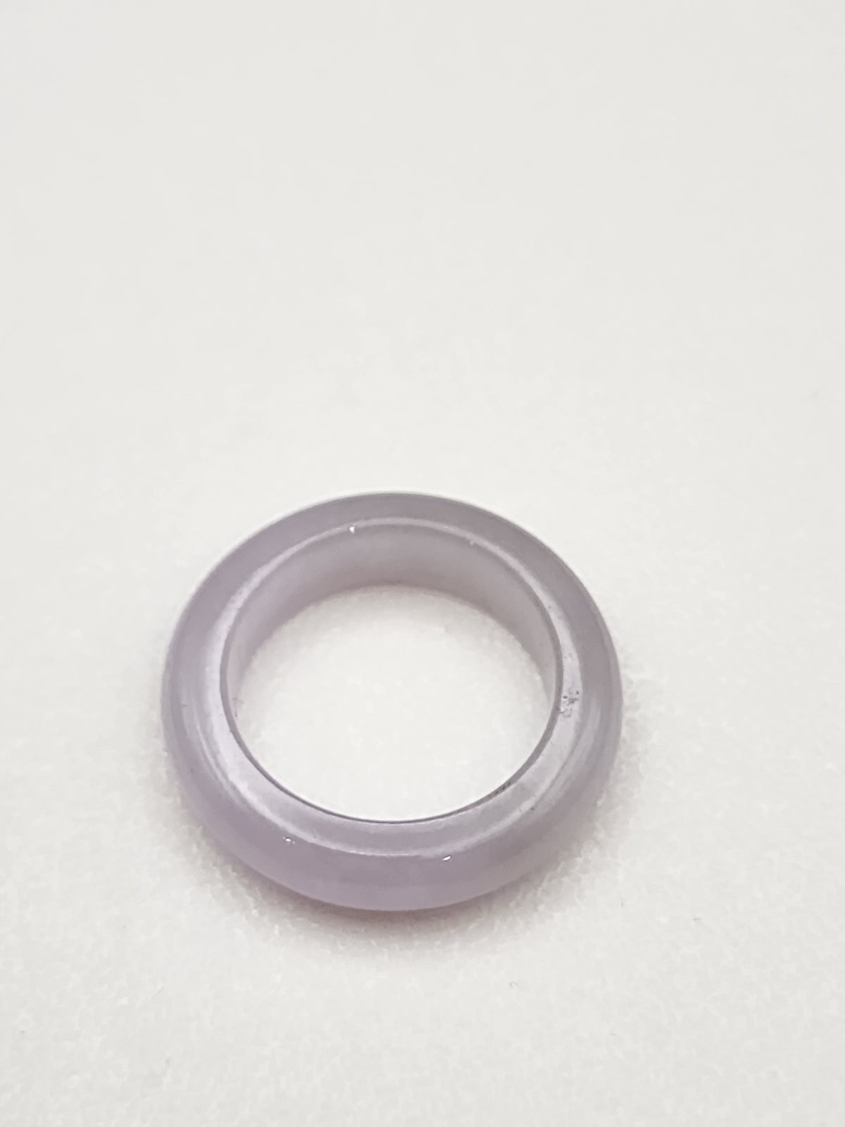 Natural Lavender & Soft Violet Jadeite Jade Carved Saddle Band Ring - Size 7 - (Type A Untreated)