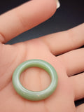 Natural Light Green Jadeite Jade Carved Saddle Band Ring - Size 10 - (Type A Untreated)